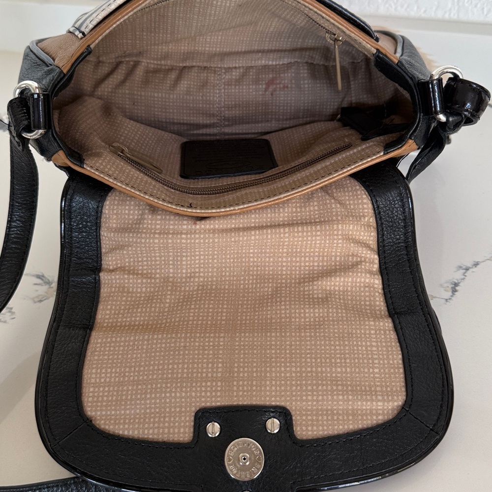 BRIGHTON TAN LEATHER ZEBRA PRINT DIVA LOVE PASSION GLAM CROSSBODY BAG - Picture 10 of 12